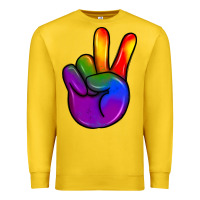 Lemon pride peace hand Premium Sweatshirt - JahusDesignShop