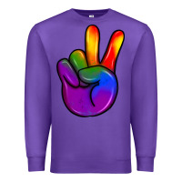 Purple pride peace hand Premium Sweatshirt - JahusDesignShop
