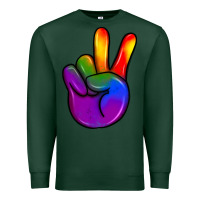 Sports Green pride peace hand Premium Sweatshirt - JahusDesignShop