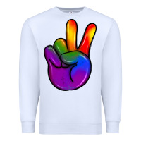 White pride peace hand Premium Sweatshirt - JahusDesignShop