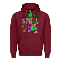 Burgundy i put a spell on you Zipper Hoodie - Zillion Design Studio