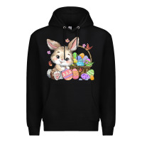 Black easter bunny Premium Hoodie - MaliasSmallBusiness