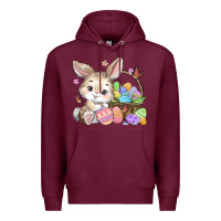 Burgundy easter bunny Premium Hoodie - MaliasSmallBusiness