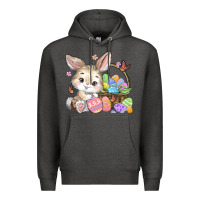 Charcoal Heather easter bunny Premium Hoodie - MaliasSmallBusiness