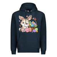 Navy easter bunny Premium Hoodie - MaliasSmallBusiness