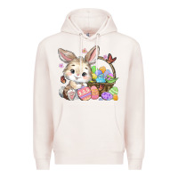 Pale Pink easter bunny Premium Hoodie - MaliasSmallBusiness
