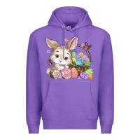 Purple easter bunny Premium Hoodie - MaliasSmallBusiness