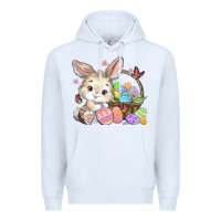 White easter bunny Premium Hoodie - MaliasSmallBusiness