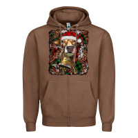 Chestnut christmas heifer with leoard and cowhide Zipper Hoodie - RanaPortraitStore