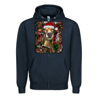 Navy christmas heifer with leoard and cowhide Zipper Hoodie - RanaPortraitStore