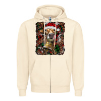 Sandshell christmas heifer with leoard and cowhide Zipper Hoodie - RanaPortraitStore