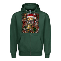 Sports Green christmas heifer with leoard and cowhide Zipper Hoodie - RanaPortraitStore