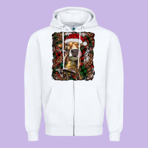 Christmas Heifer With Leoard And Cowhide Zipper Hoodie Designed By Ranaportraitstore