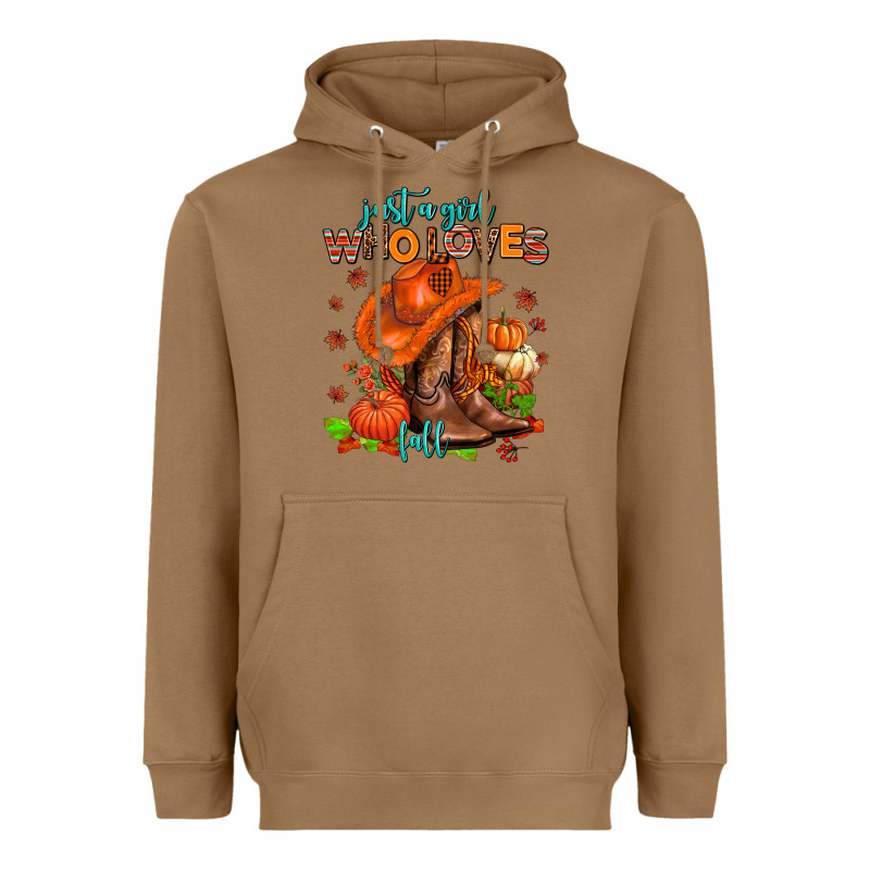 Jusr A Girl Who Loves Fall  Cowgirl Heavyweight Hoodie by AdoDesignShop | Teevron