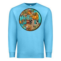 Ocean Blue hello pumpkin earrings Premium Sweatshirt - BundleAndBundleShop