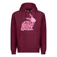Burgundy happy easter rabbit Premium Hoodie - MaliasSmallBusiness