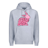 Heather Grey happy easter rabbit Premium Hoodie - MaliasSmallBusiness