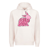 Pale Pink happy easter rabbit Premium Hoodie - MaliasSmallBusiness