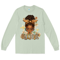 Matcha believe praying afro messy bun Long Sleeve Tee - texasbilliewilder