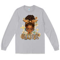 Moon Dust believe praying afro messy bun Long Sleeve Tee - texasbilliewilder