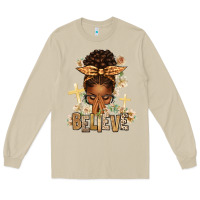 Mushroom believe praying afro messy bun Long Sleeve Tee - texasbilliewilder
