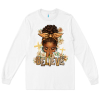White believe praying afro messy bun Long Sleeve Tee - texasbilliewilder