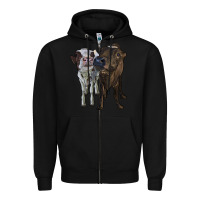 Black two heifer cows Zipper Hoodie - RanaPortraitStore