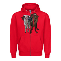 Red two heifer cows Zipper Hoodie - RanaPortraitStore