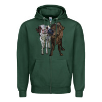 Sports Green two heifer cows Zipper Hoodie - RanaPortraitStore
