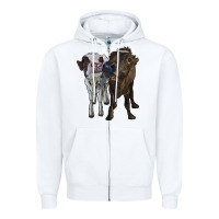 White two heifer cows Zipper Hoodie - RanaPortraitStore