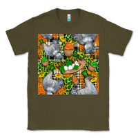 Army Green St. Patricks Chicken With Cupcake Leopard Classic Tee - FaDigitalArtStudio