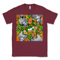 Burgundy St. Patricks Chicken With Cupcake Leopard Classic Tee - FaDigitalArtStudio
