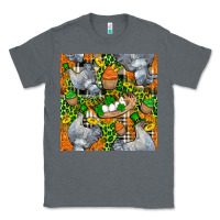 Charcoal Heather St. Patricks Chicken With Cupcake Leopard Classic Tee - FaDigitalArtStudio