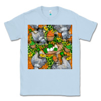 Dusty Blue St. Patricks Chicken With Cupcake Leopard Classic Tee - FaDigitalArtStudio
