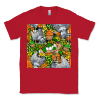 Red St. Patricks Chicken With Cupcake Leopard Classic Tee - FaDigitalArtStudio