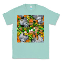 Seafoam St. Patricks Chicken With Cupcake Leopard Classic Tee - FaDigitalArtStudio