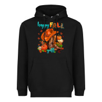 Black happy fall y'all  cowgirl Heavyweight Hoodie - AdoDesignShop