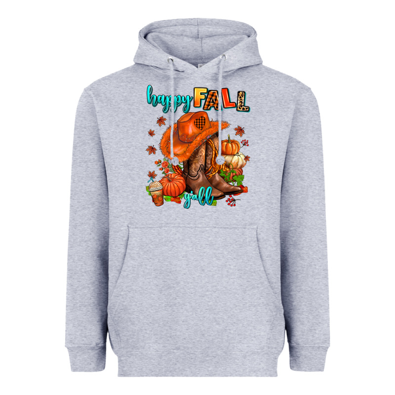 Happy Fall Y'all  Cowgirl Heavyweight Hoodie by AdoDesignShop | Teevron