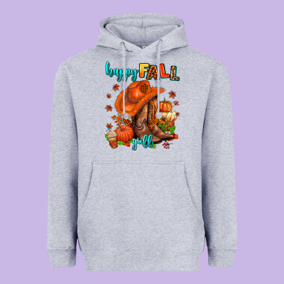 Happy Fall Y'all  Cowgirl Heavyweight Hoodie Designed By Adodesignshop