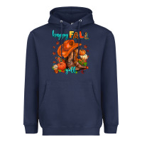 Navy happy fall y'all  cowgirl Heavyweight Hoodie - AdoDesignShop