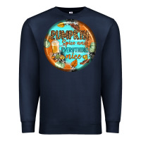 Navy pumpkin spice and everythink nice earrings Premium Sweatshirt - BundleAndBundleShop