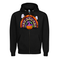 Black halloween rainbow Zipper Hoodie - Zillion Design Studio
