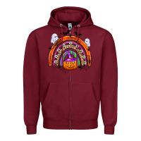 Burgundy halloween rainbow Zipper Hoodie - Zillion Design Studio