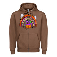 Chestnut halloween rainbow Zipper Hoodie - Zillion Design Studio