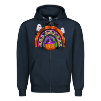 Navy halloween rainbow Zipper Hoodie - Zillion Design Studio