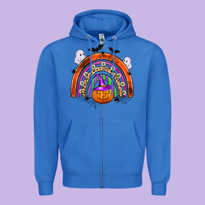 Halloween Rainbow Zipper Hoodie Designed By Zillion Design Studio
