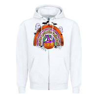 White halloween rainbow Zipper Hoodie - Zillion Design Studio