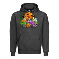 Charcoal Heather halloween farm truck Zipper Hoodie - Zillion Design Studio