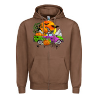 Chestnut halloween farm truck Zipper Hoodie - Zillion Design Studio