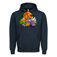 Navy halloween farm truck Zipper Hoodie - Zillion Design Studio
